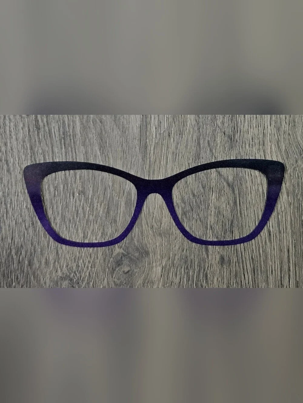 WANDA topper By Tasha's Top Frames Thin Metal Shimmer Black To Purple Ombre Top